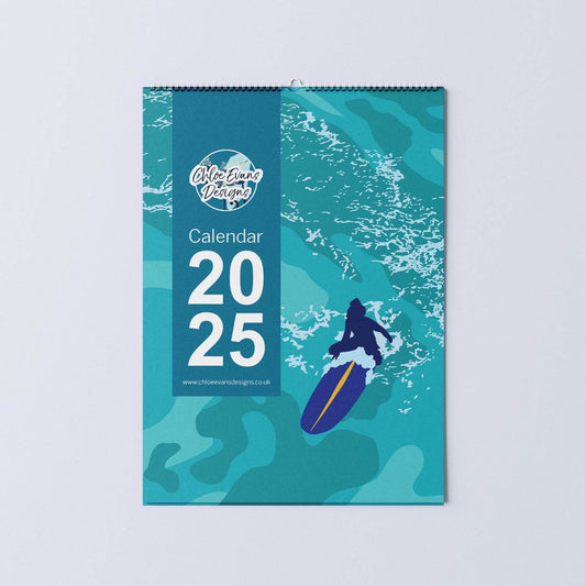2025 Coastal A3 Wall Calendar - Chloe Evans Designs
