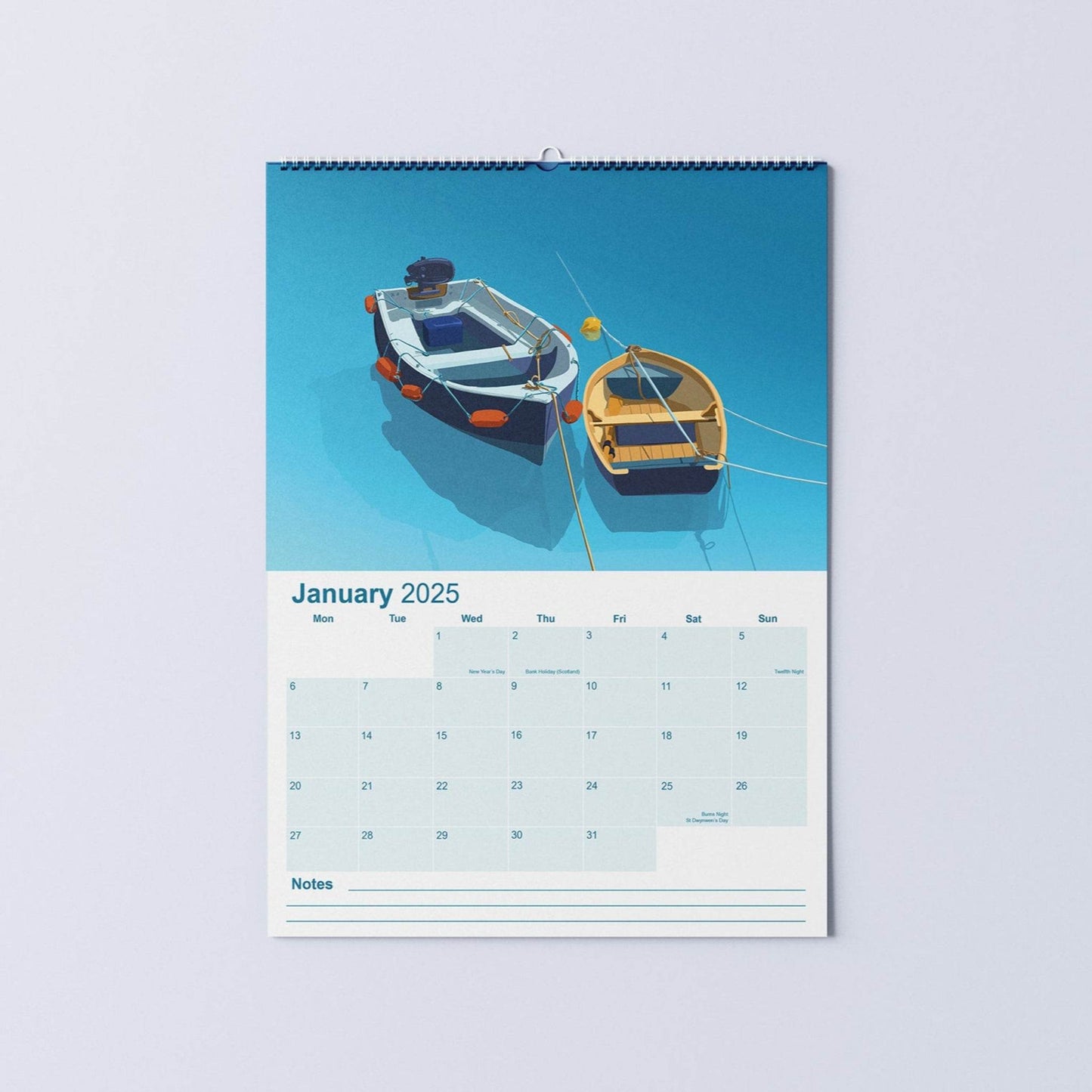 2025 Coastal A3 Wall Calendar - Chloe Evans Designs