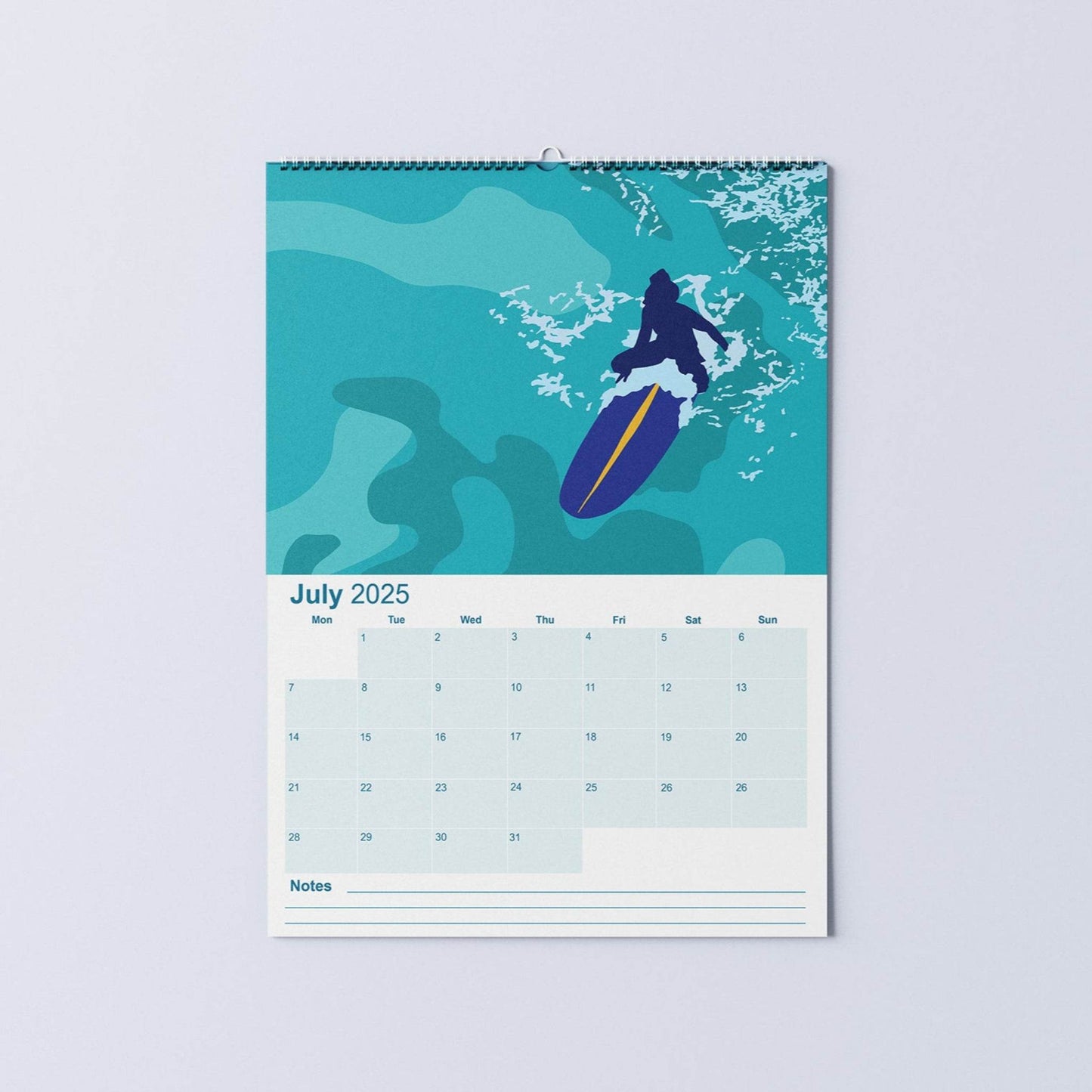 2025 Coastal A3 Wall Calendar - Chloe Evans Designs