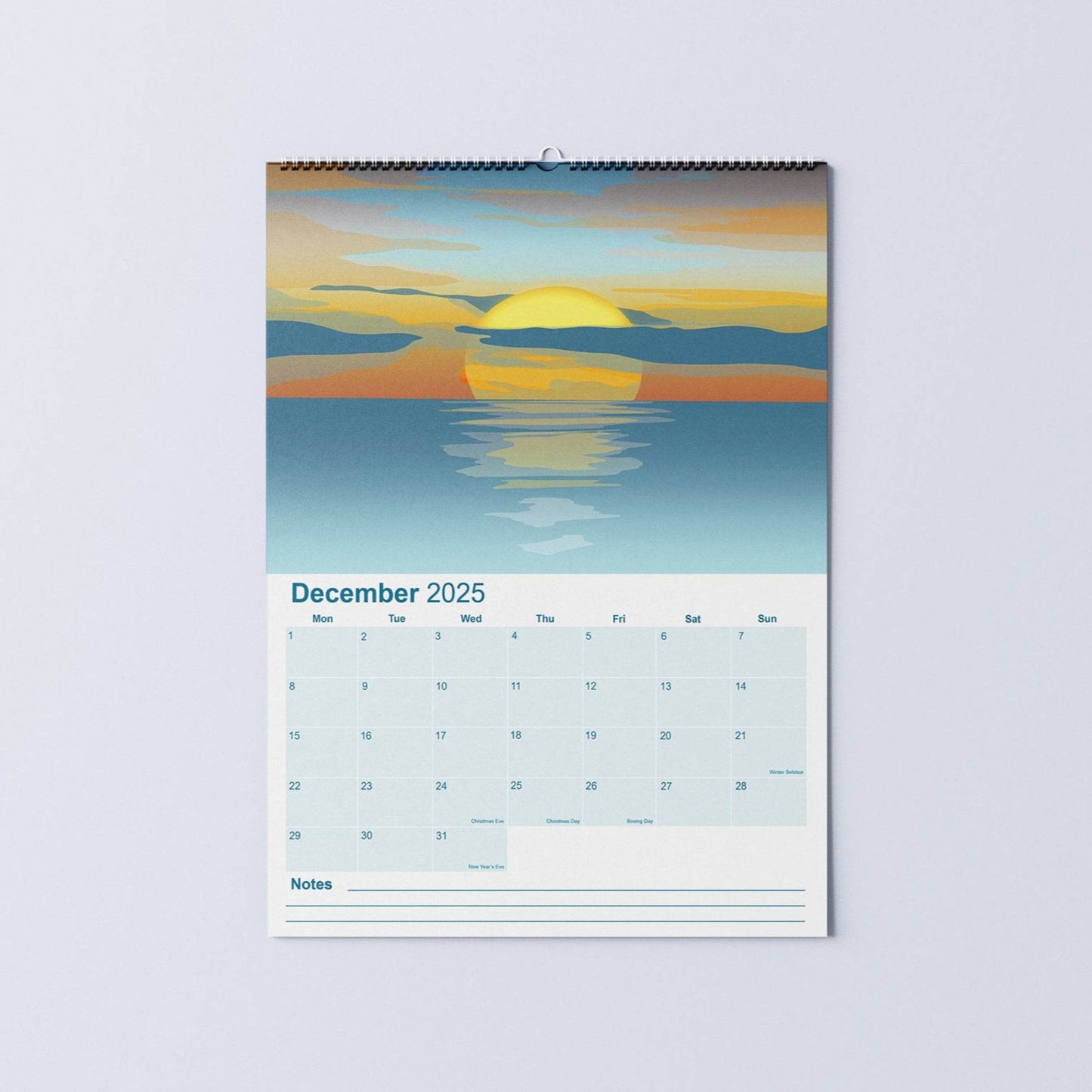 2025 Coastal A3 Wall Calendar - Chloe Evans Designs