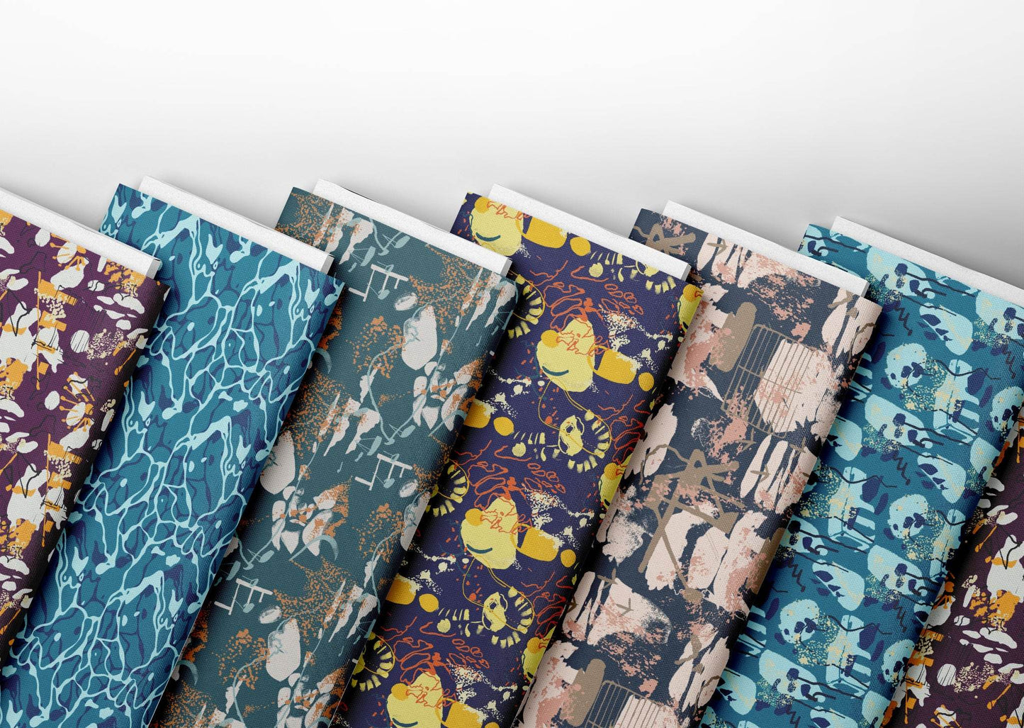 Abstract Coastal Print Cotton Upholstery Fabric – Made to Order - Chloe Evans Designs