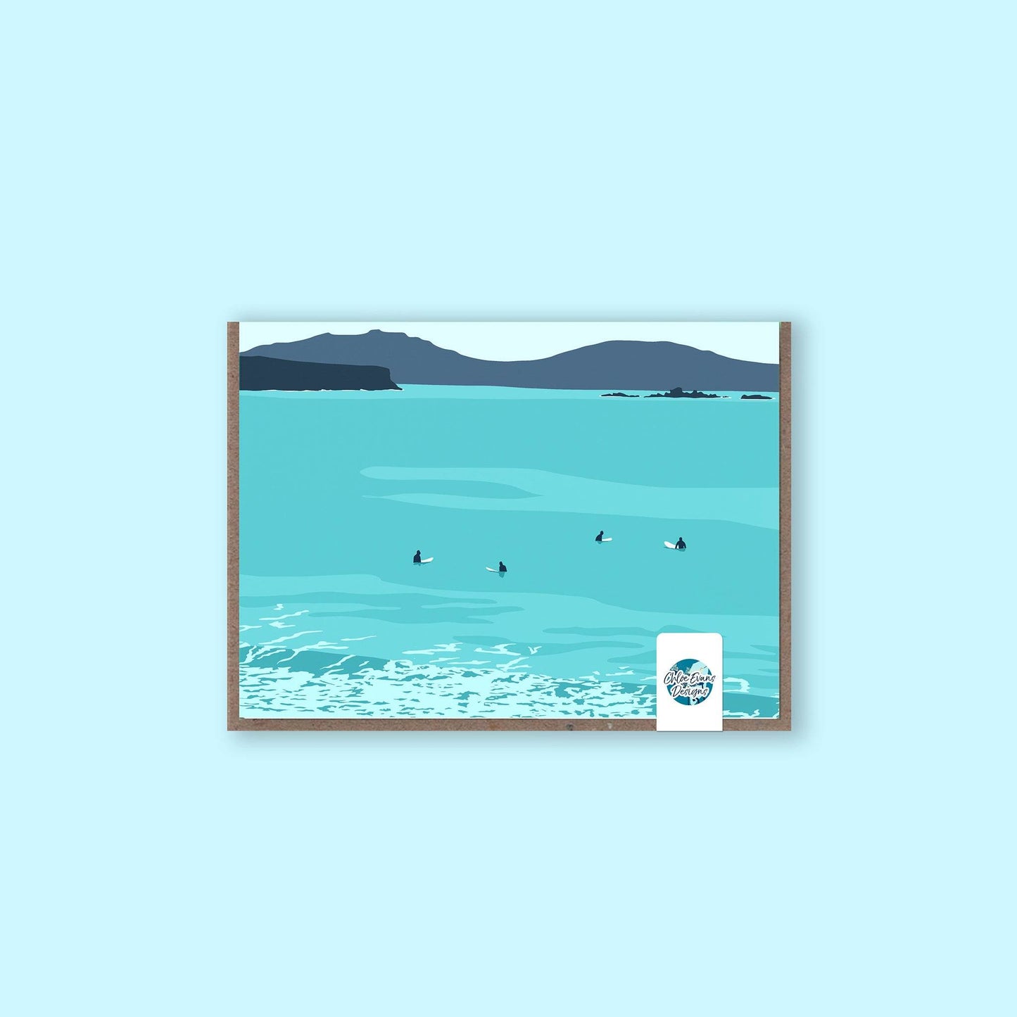 'And We Wait' Surfers Greeting Card - Chloe Evans Designs