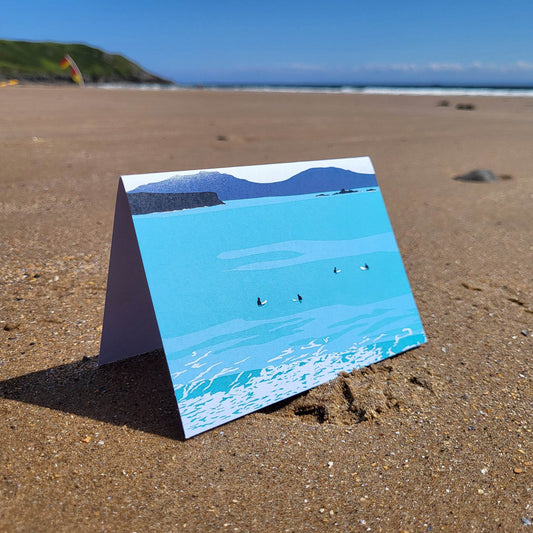 'And We Wait' Surfers Greeting Card - Chloe Evans Designs