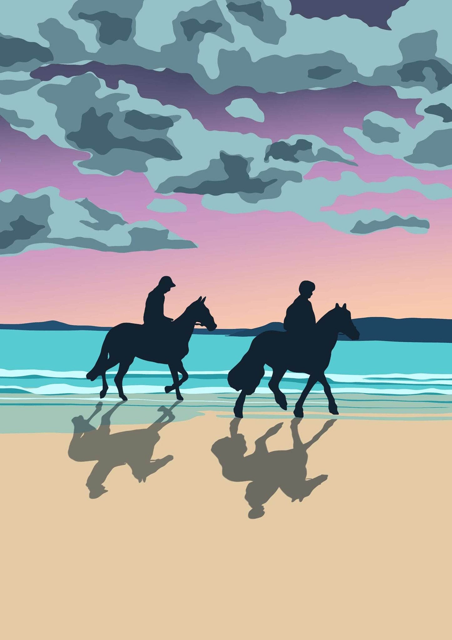 Personalised Beach Illustration Print - Chloe Evans Designs