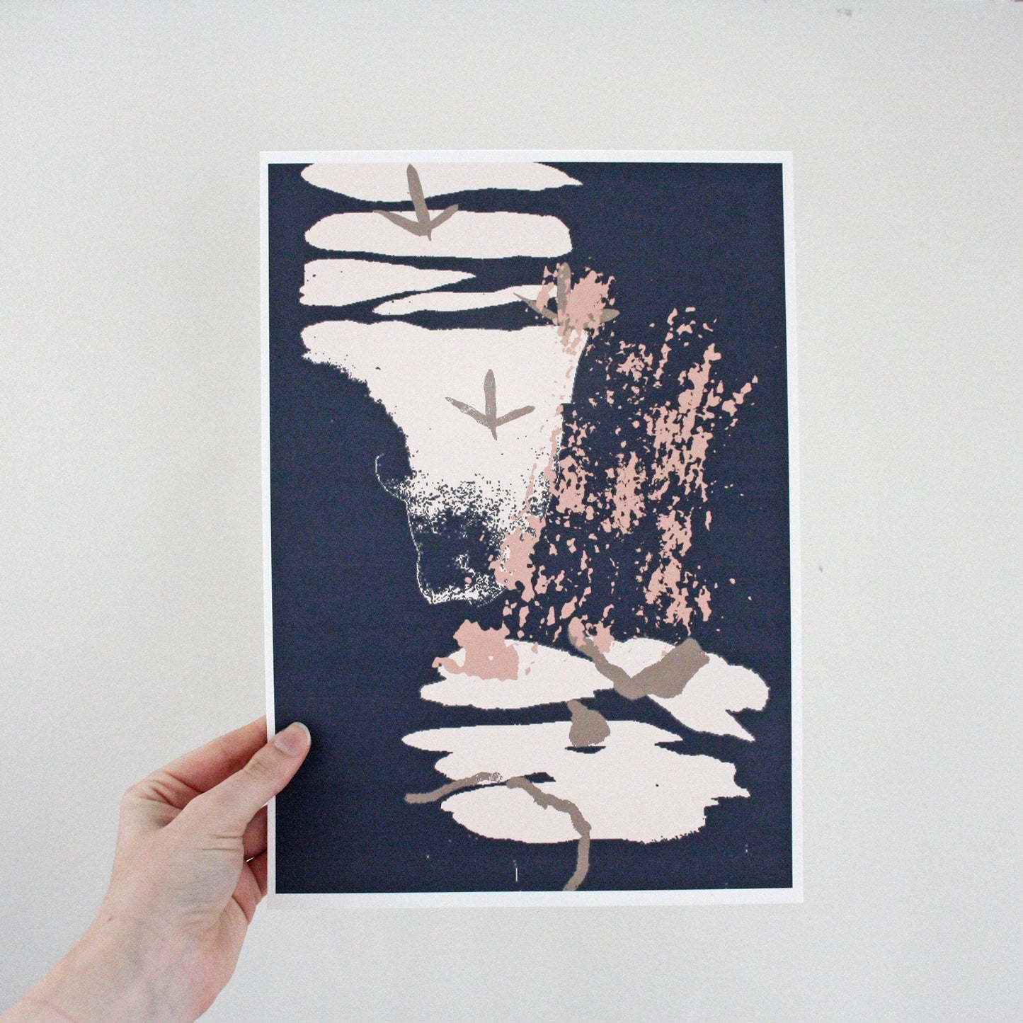 Slate Grey & Pink Abstract Coastal Art Print Set - Chloe Evans Designs