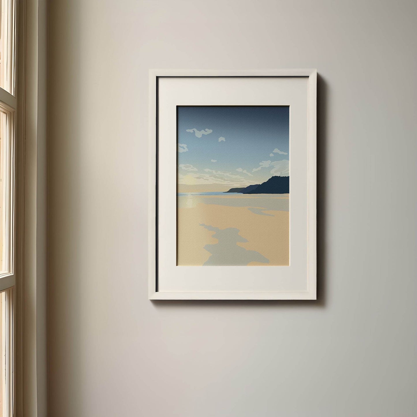 Caswell Beach at Dusk Print - Chloe Evans Designs