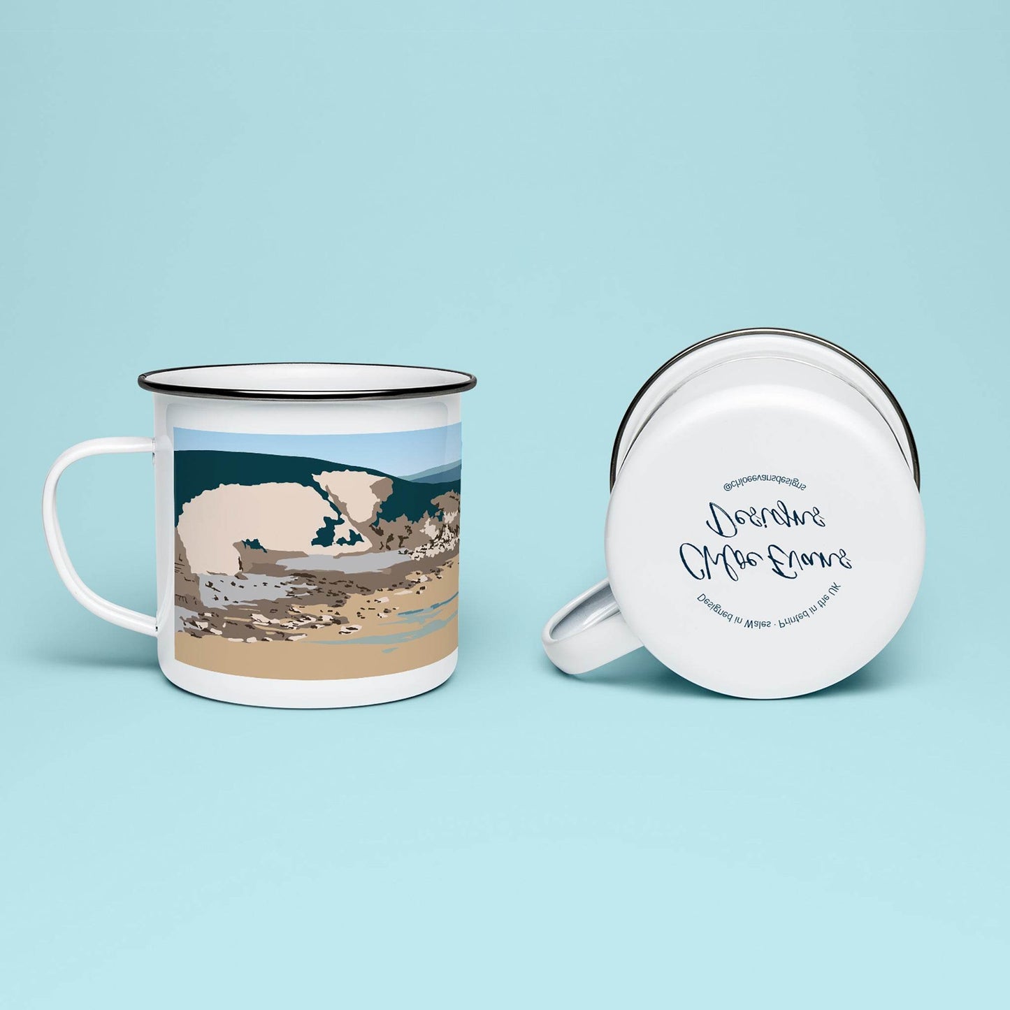 Dunraven Bay Enamel Mug - Chloe Evans Designs