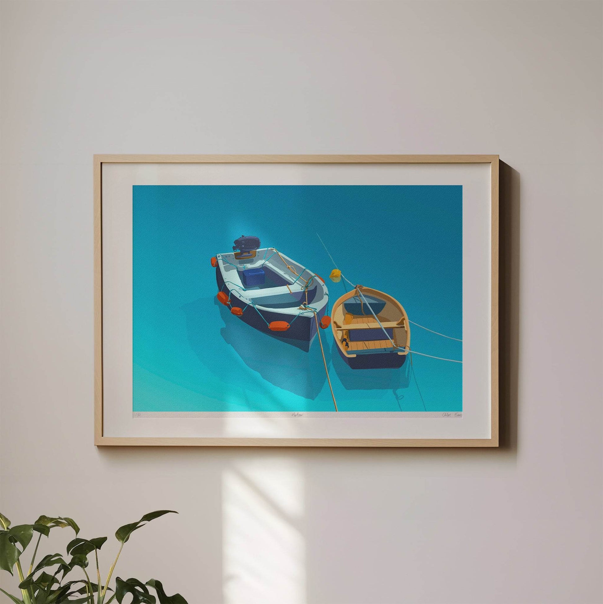 Harbour – Limited Edition A3+ Signed Coastal Illustration - Chloe Evans Designs