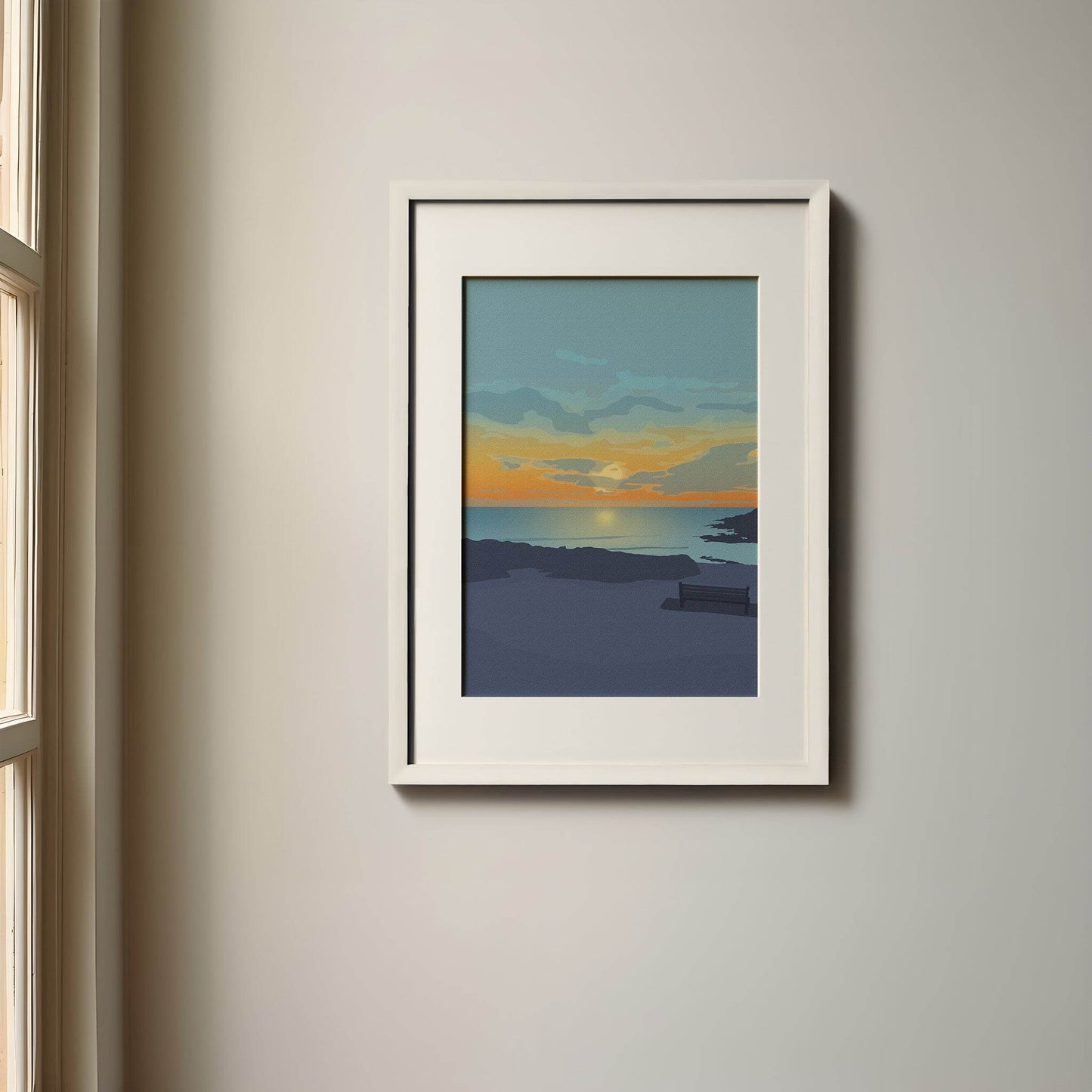 Limeslade Bay Sunset Print - Chloe Evans Designs