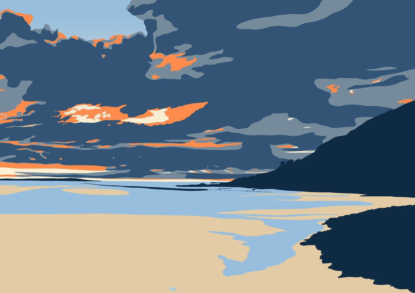 Personalised Beach Illustration Print - Chloe Evans Designs