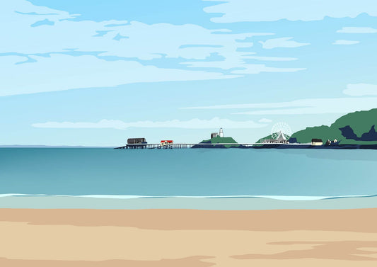 Mumbles Pier & Swansea Bay Print - Chloe Evans Designs