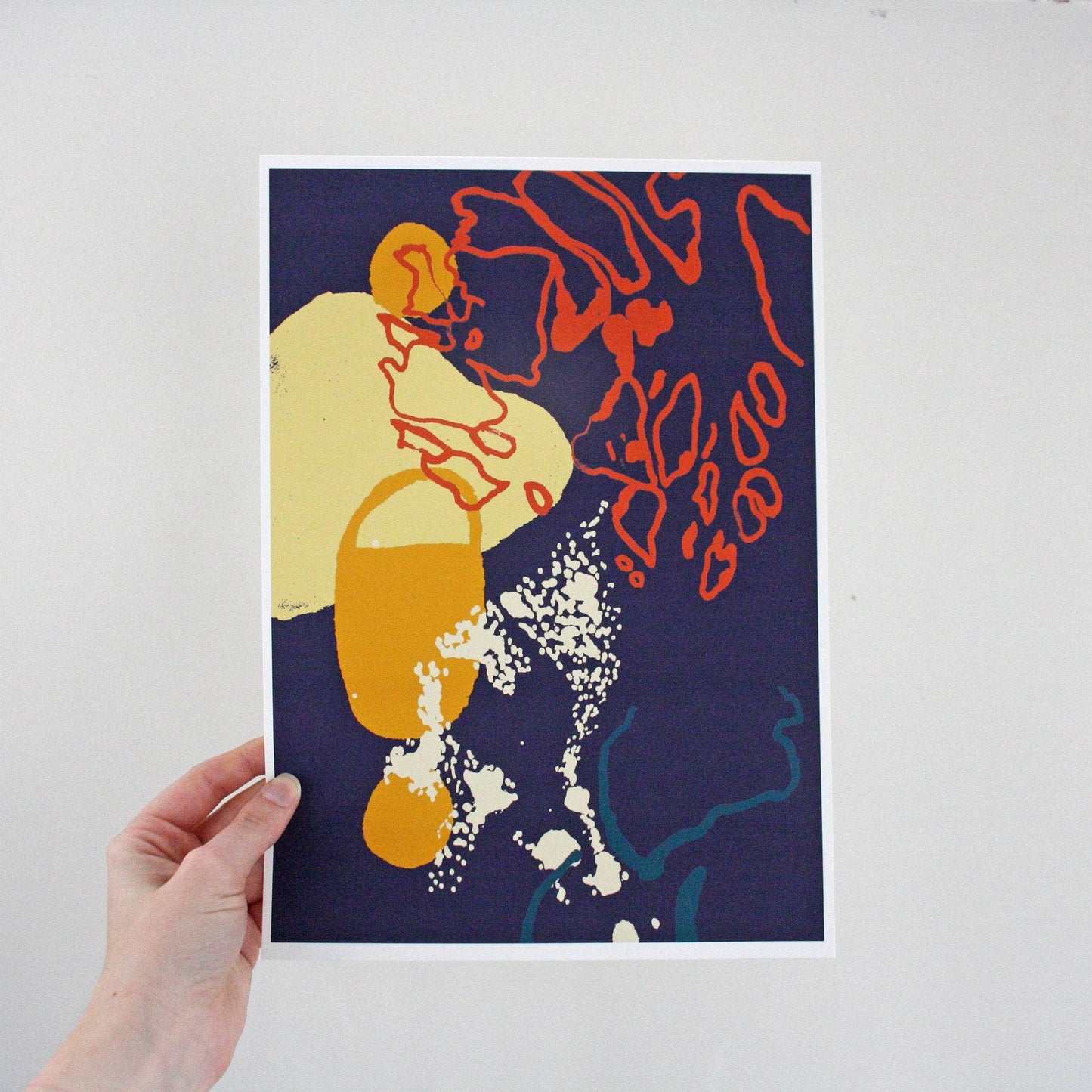 Navy & Yellow Abstract Coastal Art Print Set - Chloe Evans Designs