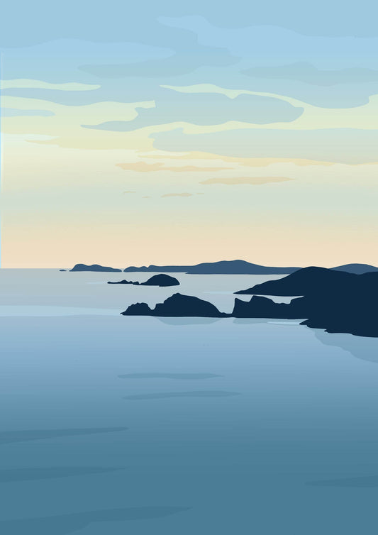 Early Sunset Over Newgale Print - Chloe Evans Designs
