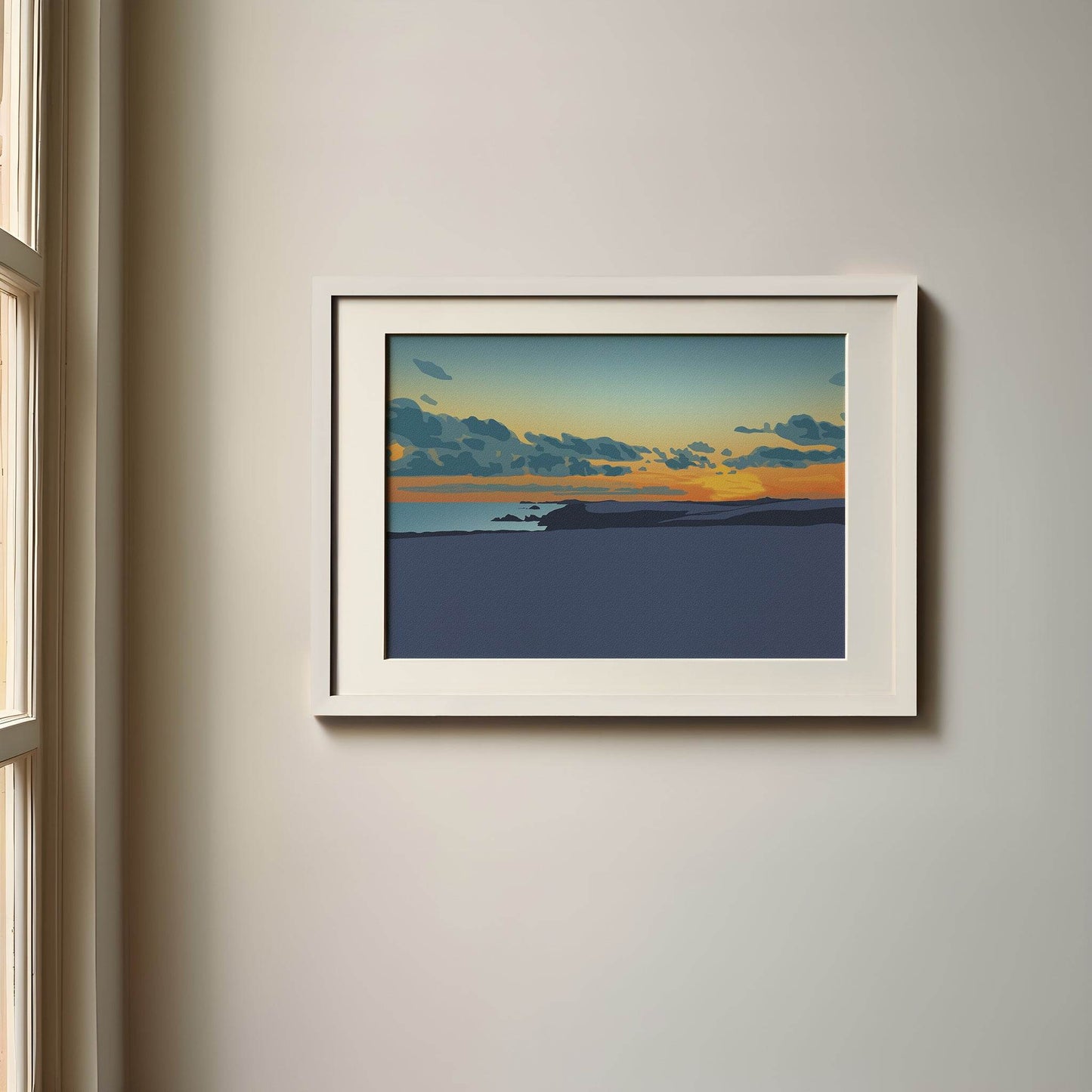Newgale Sunset Blue Print - Chloe Evans Designs