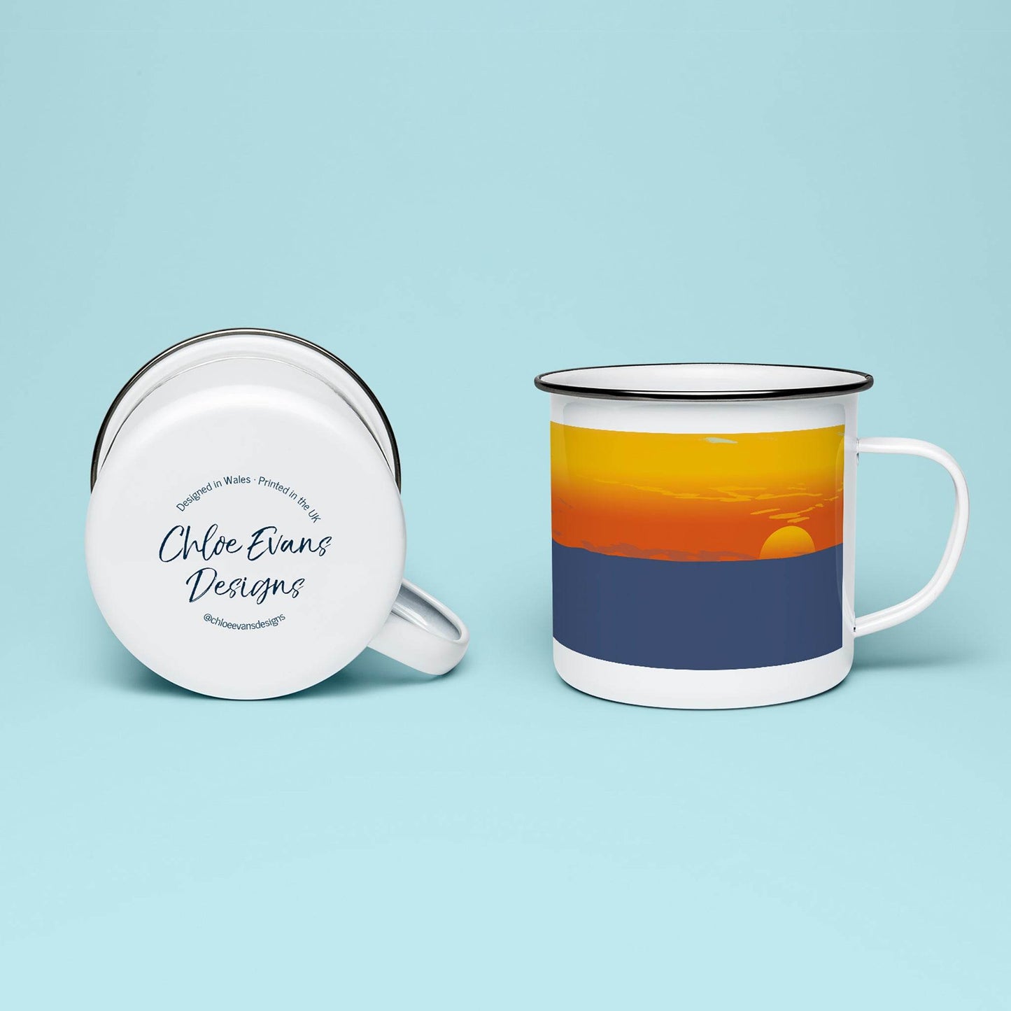 Newgale Sunset Enamel Mug - Chloe Evans Designs