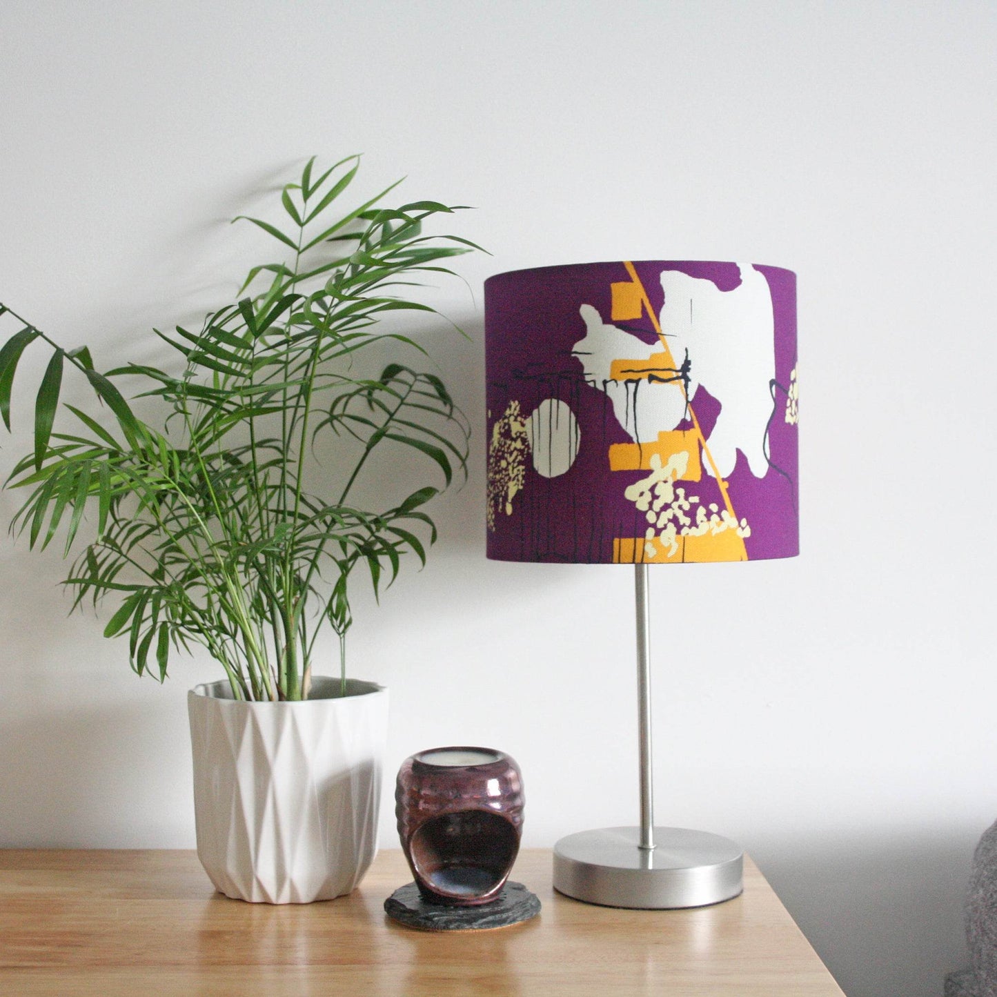 Purple & Yellow Abstract Coastal Lampshade - Chloe Evans Designs