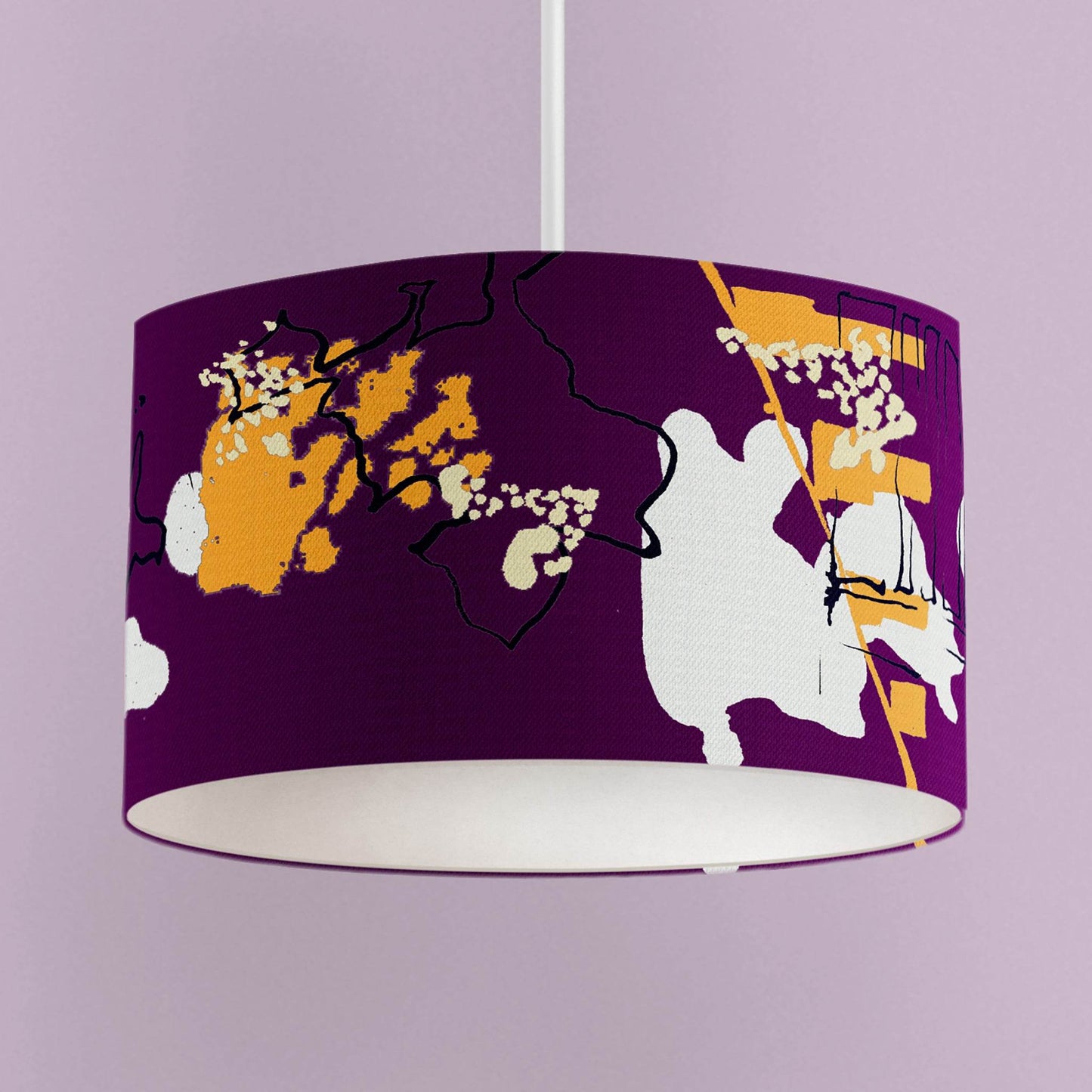 Purple & Yellow Abstract Coastal Lampshade - Chloe Evans Designs