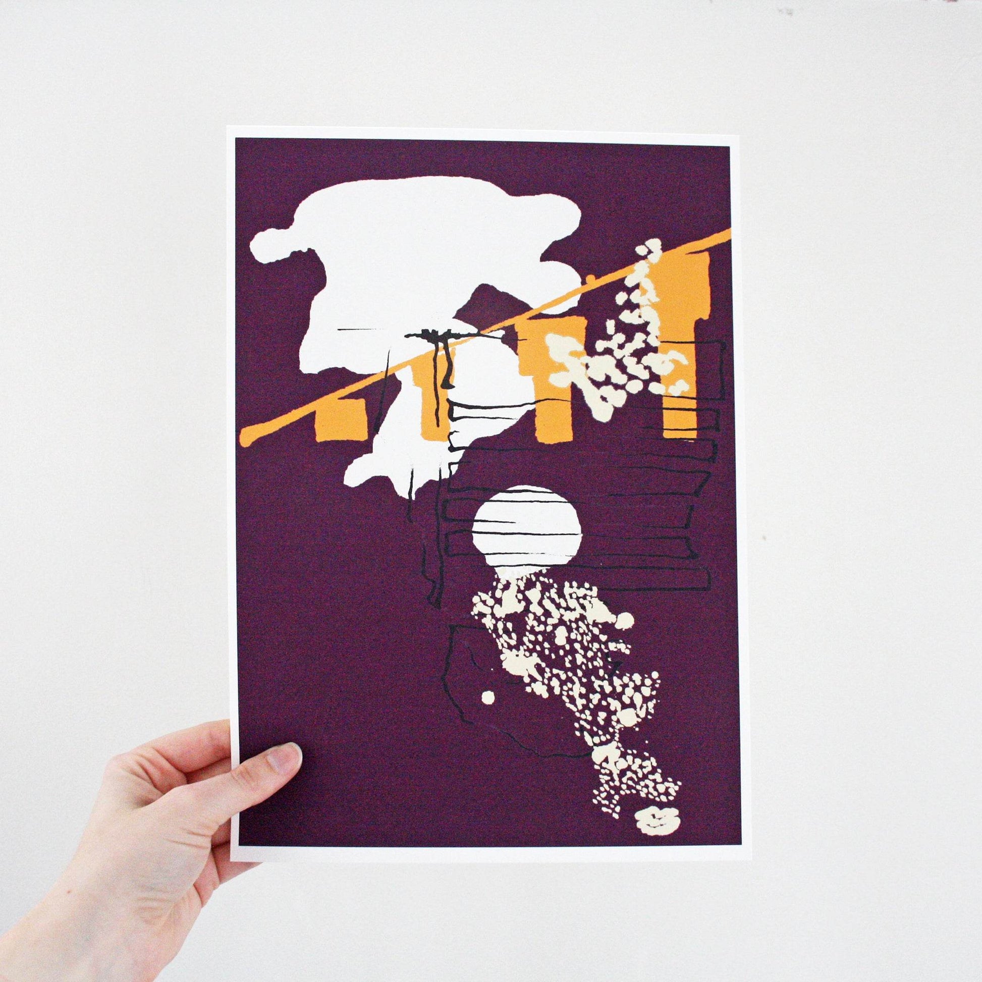 Purple and Yellow Abstract Coastal Art Print Set - Chloe Evans Designs