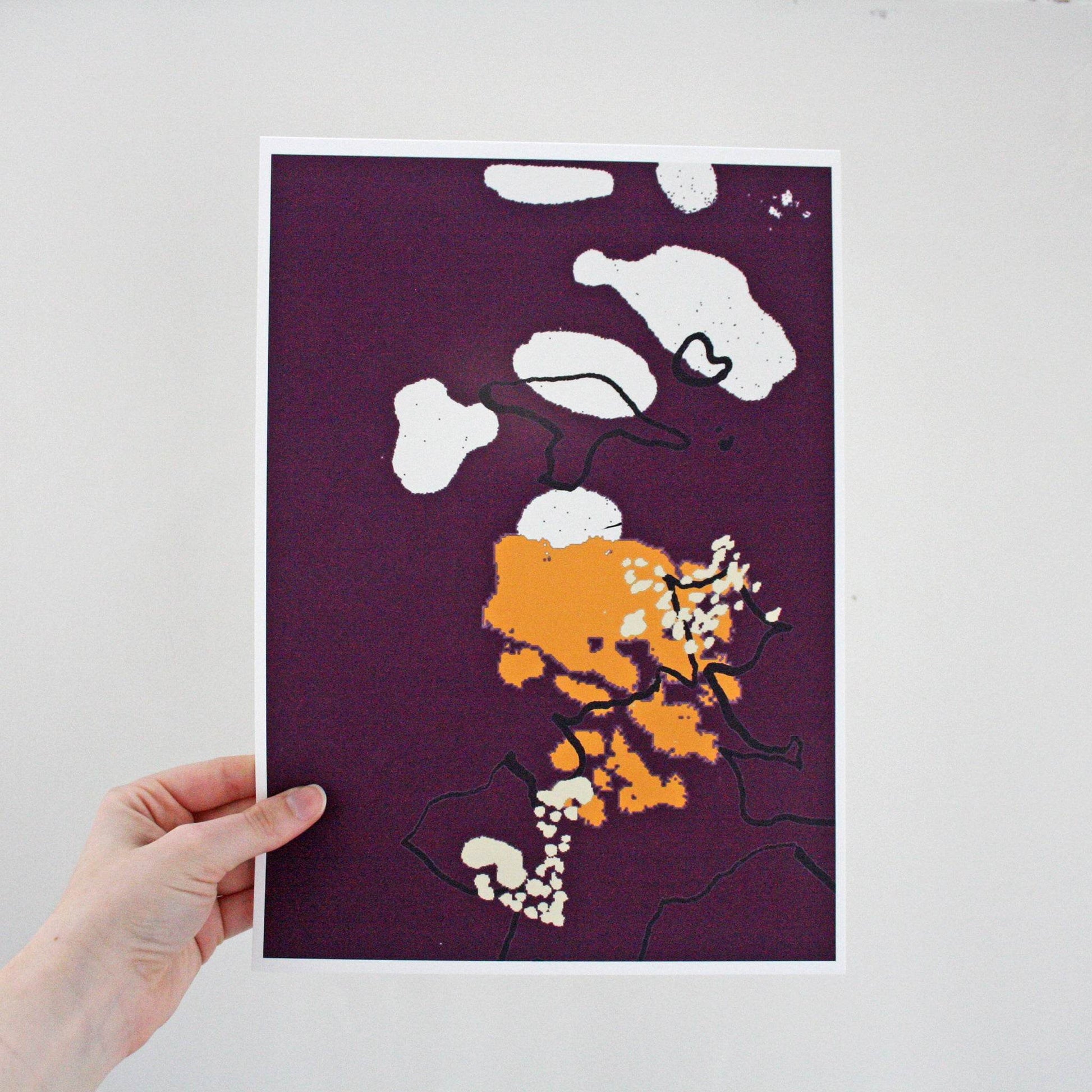 Purple and Yellow Abstract Coastal Art Print Set - Chloe Evans Designs