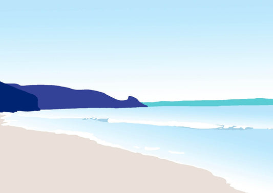 Newgale Beach & Rickets Head Print - Chloe Evans Designs