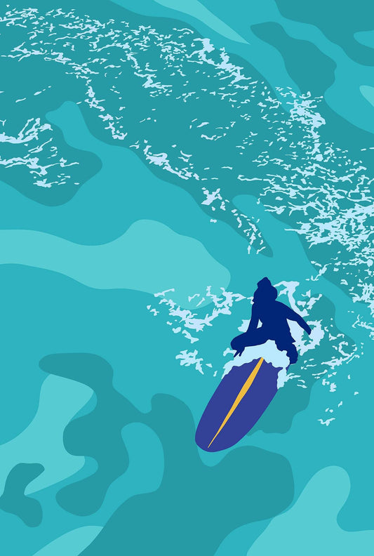 Serenity – Limited Edition A3+ Signed Surf Illustration - Chloe Evans Designs