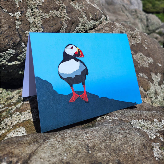 'Skomer Island Puffin' Coastal Greeting Card - Chloe Evans Designs