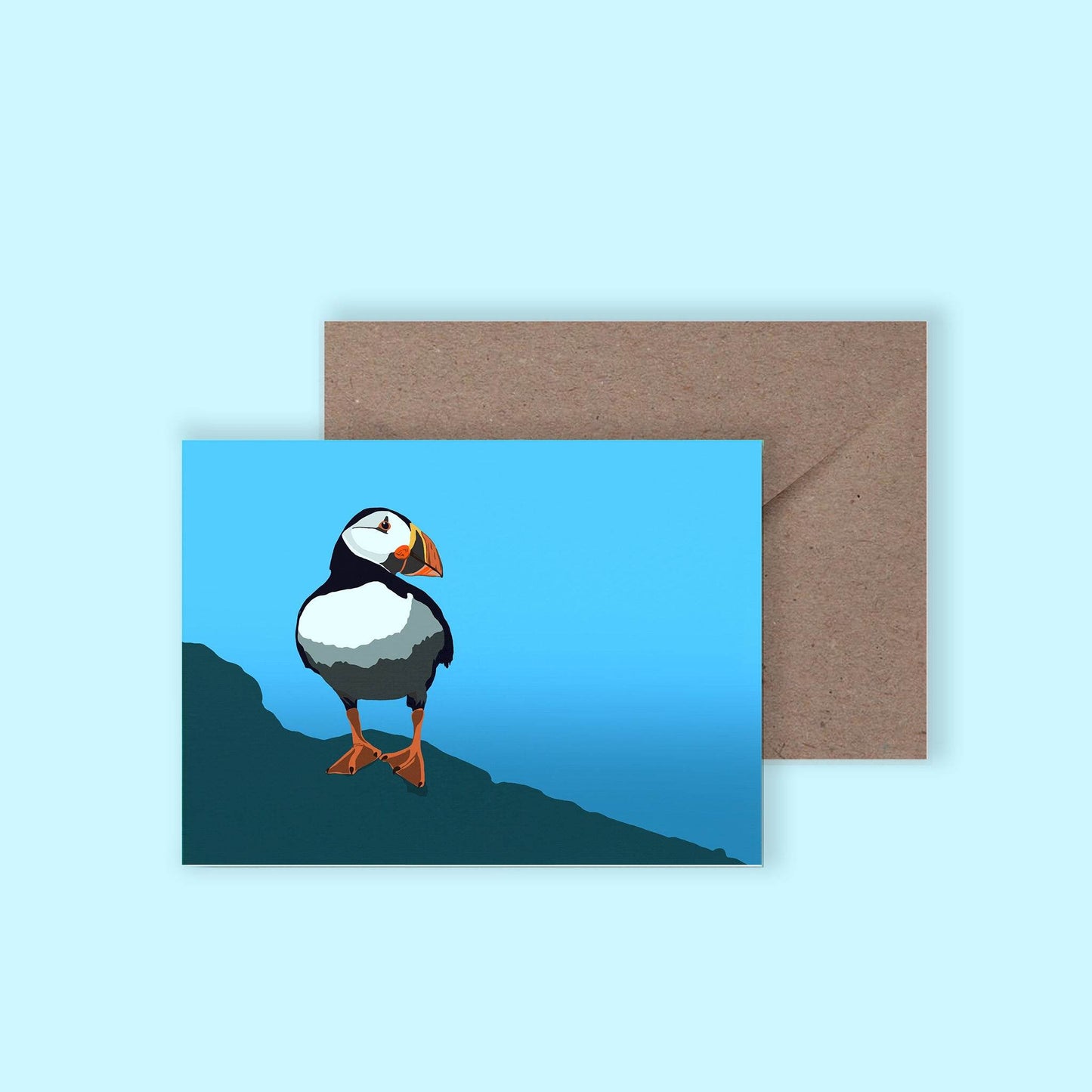 'Skomer Island Puffin' Coastal Greeting Card - Chloe Evans Designs