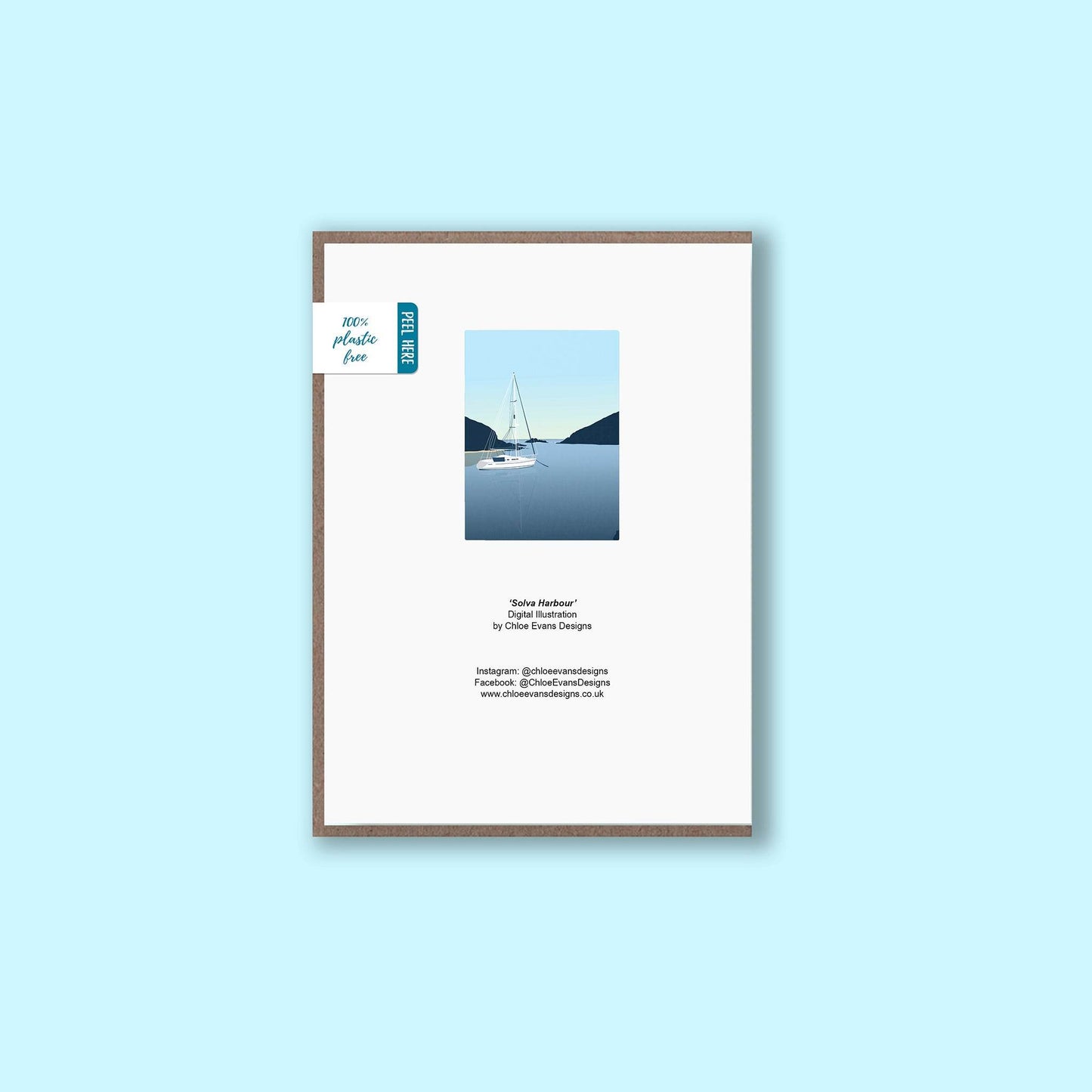 'Solva Harbour' Boat Greeting Card - Chloe Evans Designs