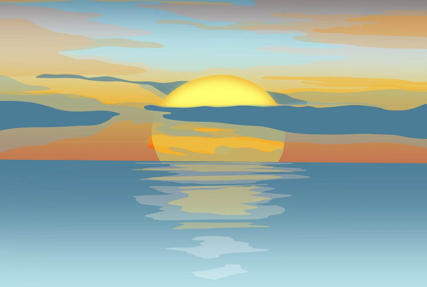 Sundown – Limited Edition A3+ Signed Sunset Illustration - Chloe Evans Designs