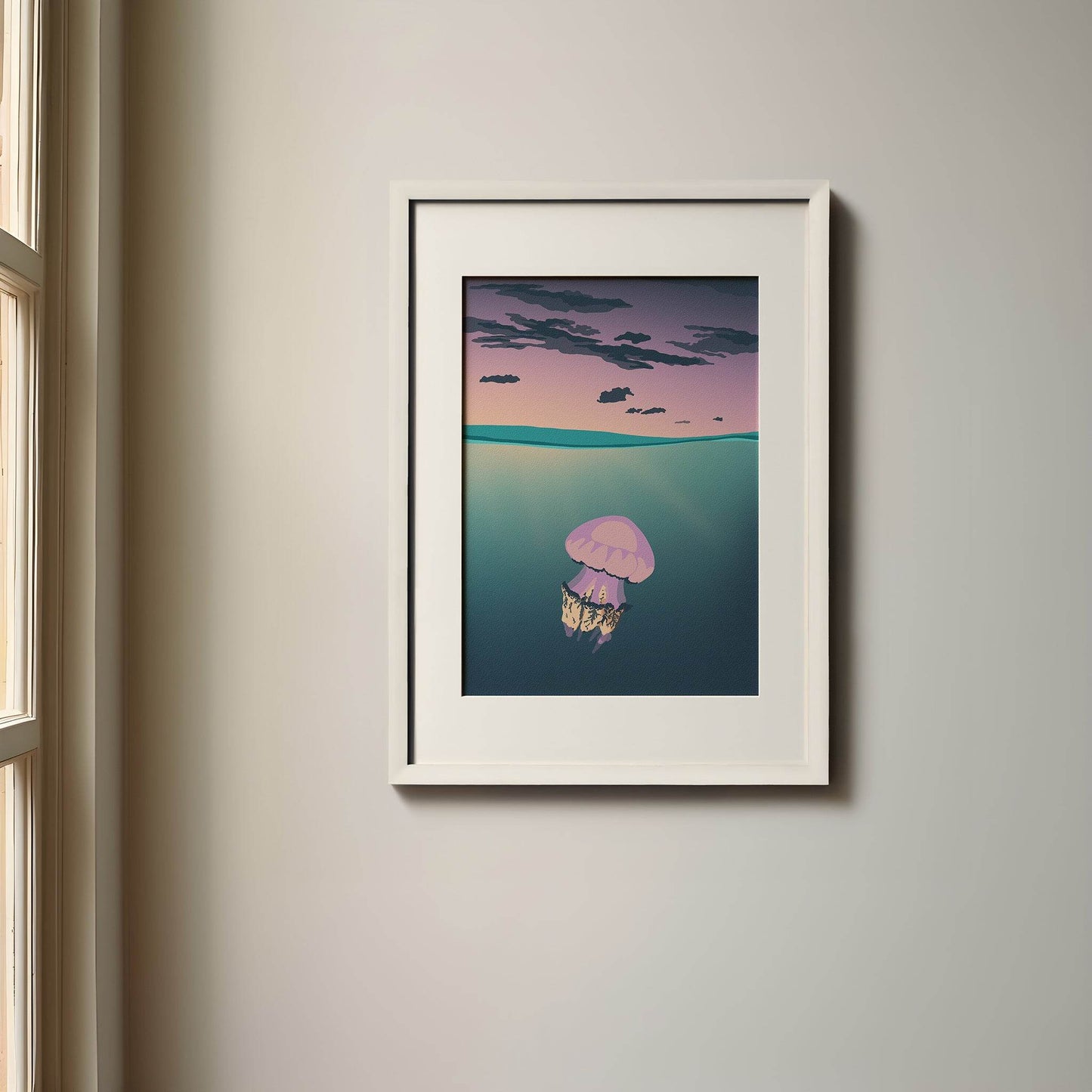 Sunset Jellyfish Print - Chloe Evans Designs