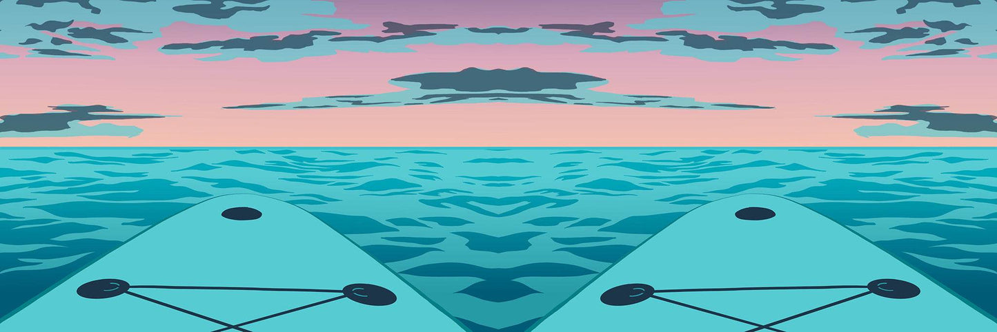 Sunset SUP Paddleboard Enamel Mug - Chloe Evans Designs