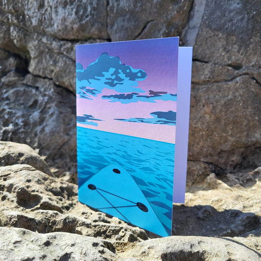'Sunset SUP' Paddleboarding Greeting Card - Chloe Evans Designs
