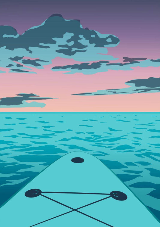 'Sunset SUP' Paddleboarding Print - Chloe Evans Designs