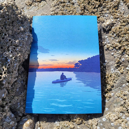 'Sunset Dreaming' Paddleboarder Greeting Card - Chloe Evans Designs