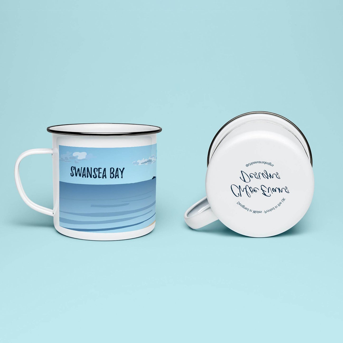 Swansea Bay Enamel Mug - Chloe Evans Designs