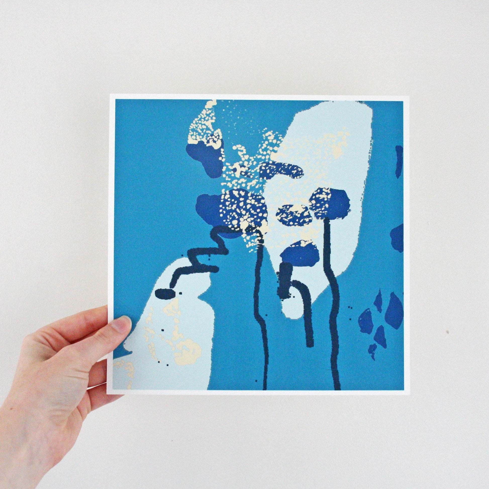 Teal Blue Abstract Coastal Print Set - Chloe Evans Designs