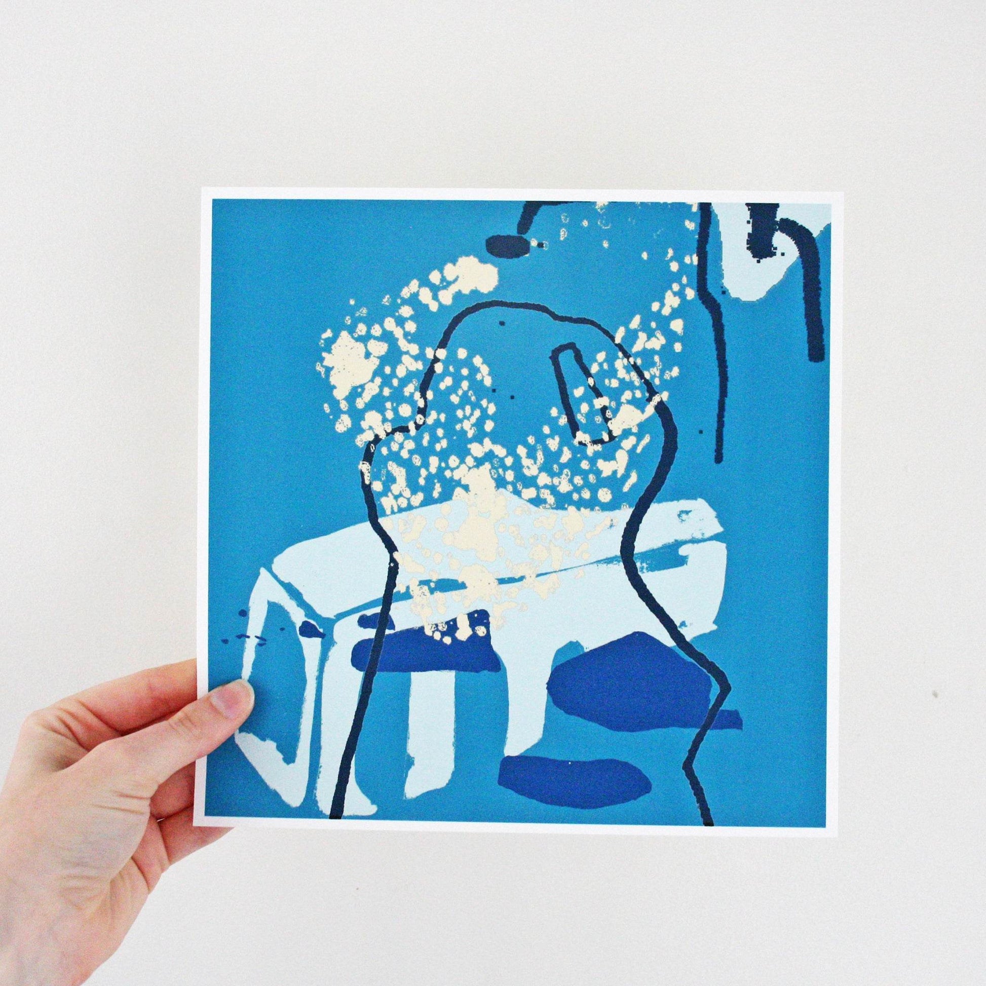 Teal Blue Abstract Coastal Print Set - Chloe Evans Designs