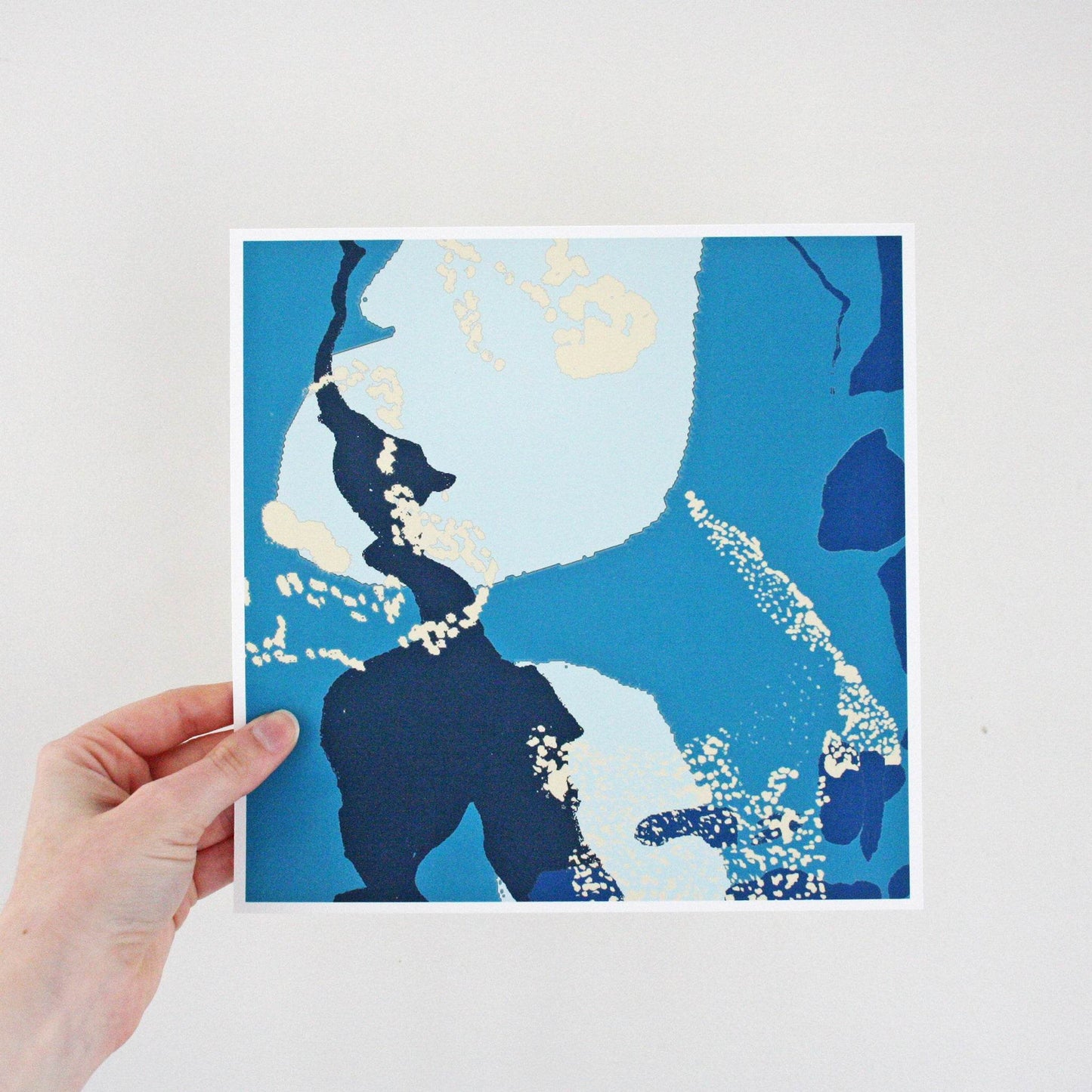 Teal Blue Abstract Coastal Print Set - Chloe Evans Designs