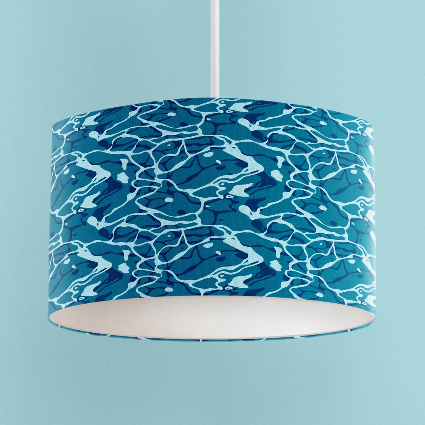 Teal Ripples Coastal Lampshade - Chloe Evans Designs