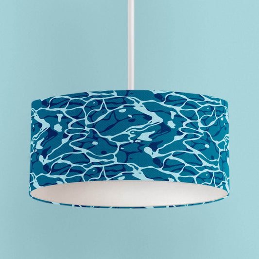 Teal Ripples Coastal Lampshade - Chloe Evans Designs