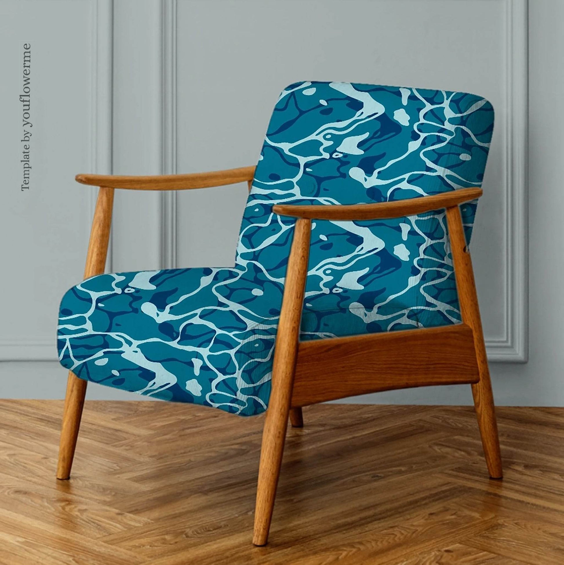 Abstract Coastal Print Cotton Upholstery Fabric – Made to Order - Chloe Evans Designs