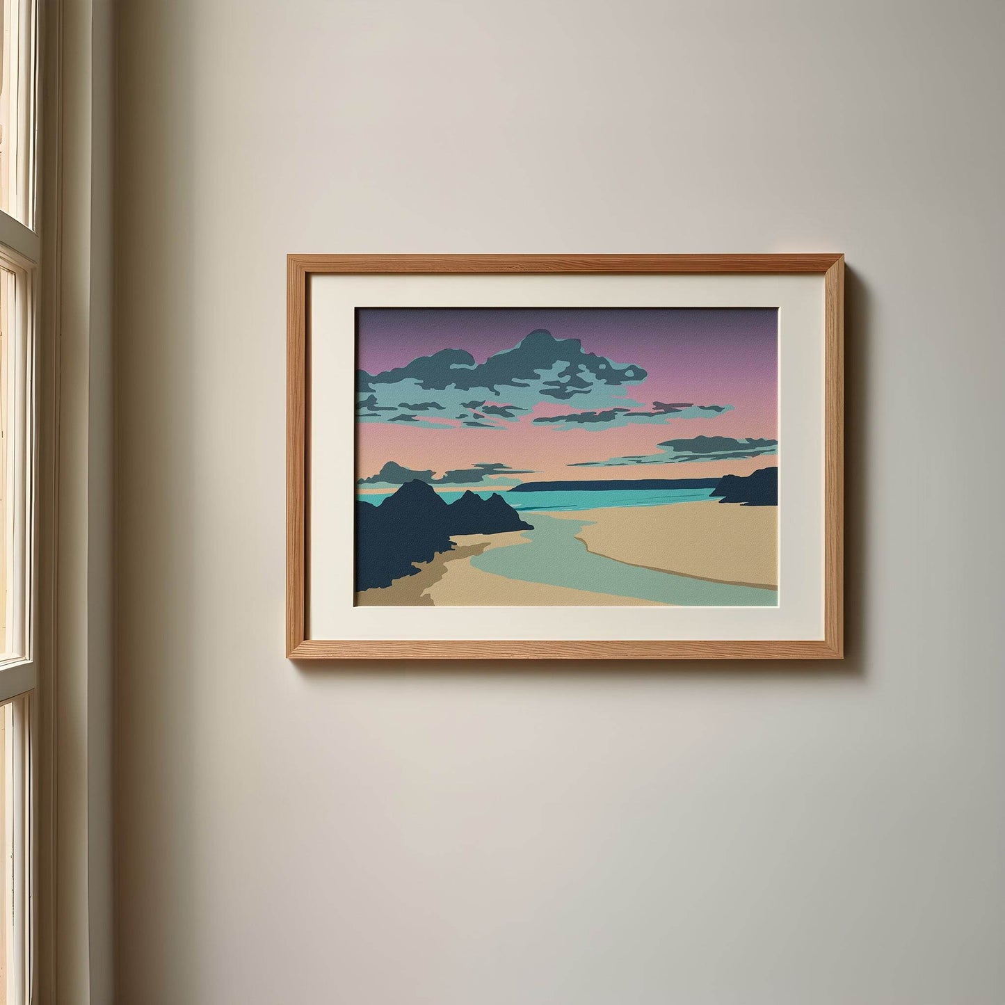 Three Cliffs Bay Sunset Print - Chloe Evans Designs