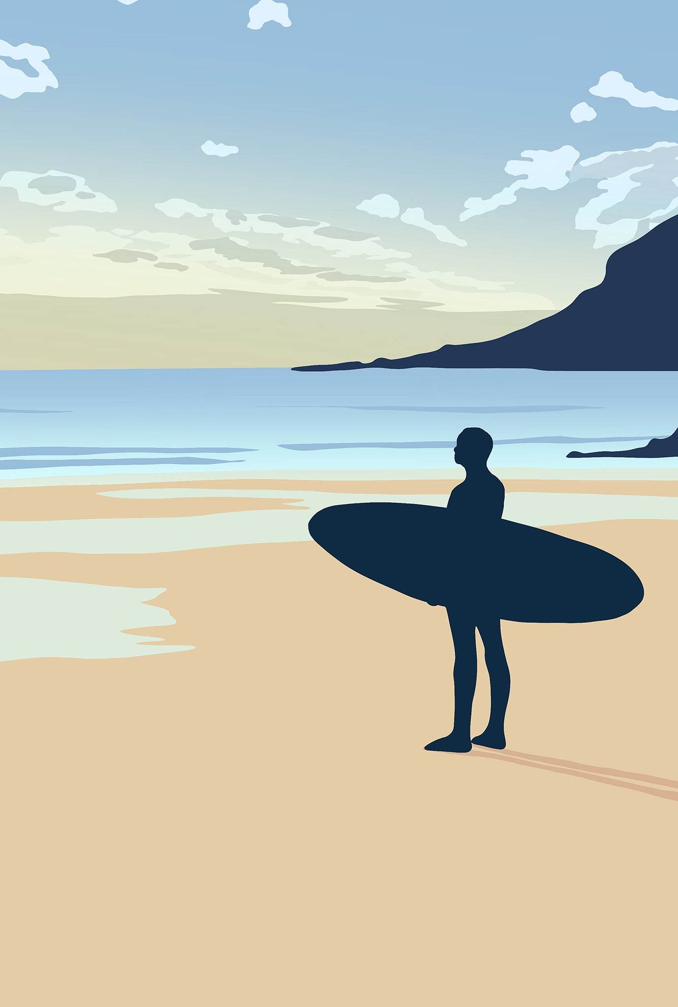 Wave Watcher – Limited Edition A3+ Signed Surf Illustration - Chloe Evans Designs