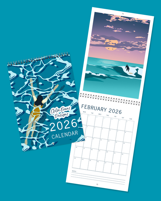 2026 A4 Double Page Coastal Wall Calendar