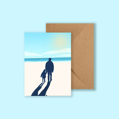 Roam Together Father and Child Beach Greeting Card