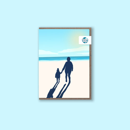 Tide Together Mother and Child Beach Greeting Card