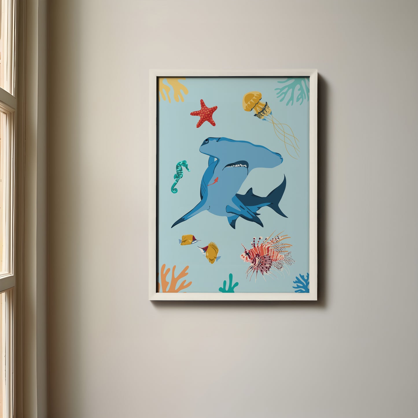 Hammerhead Shark Sea Creature Giclée Print
