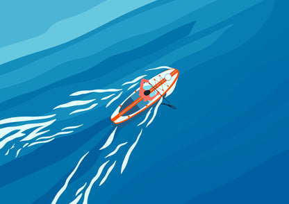 'Glide' Paddleboarding Giclée Print