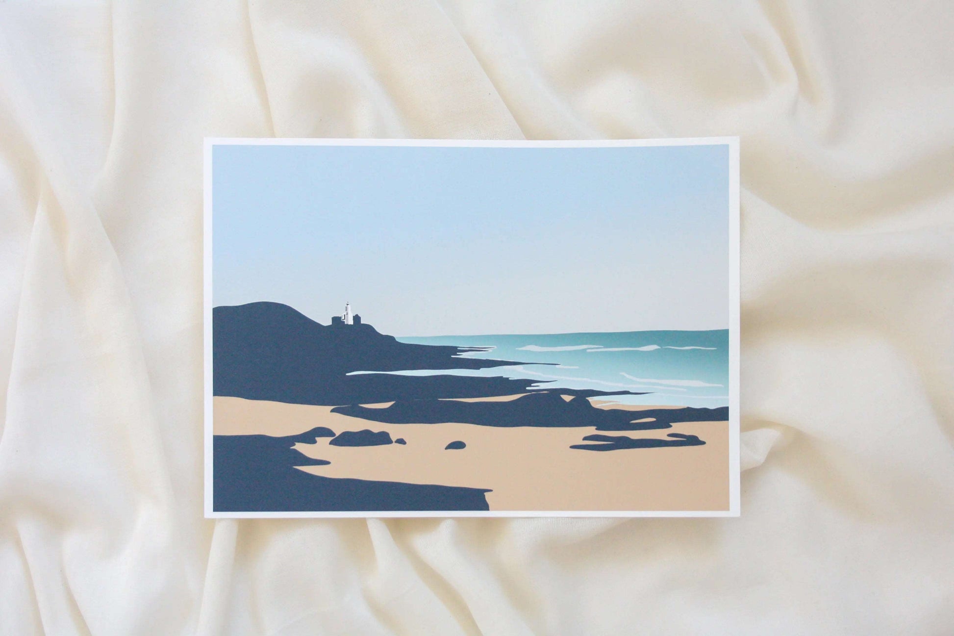 Mumbles Lighthouse from Bracelet Bay Print Chloe Evans Designs