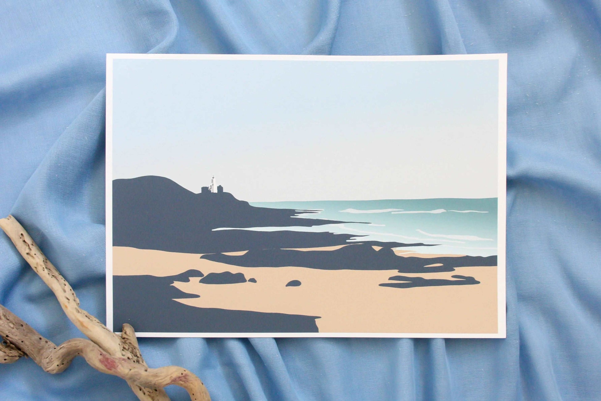 Mumbles Lighthouse from Bracelet Bay Print Chloe Evans Designs